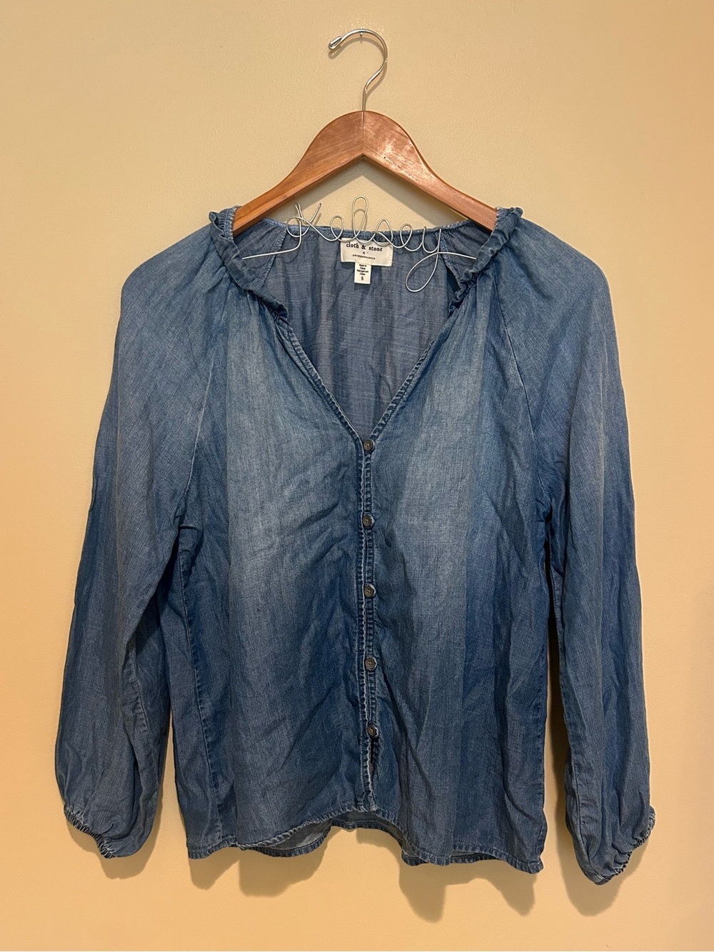 Cloth & Stone Anthropologie Jean Button-Front Women's Top Size Small